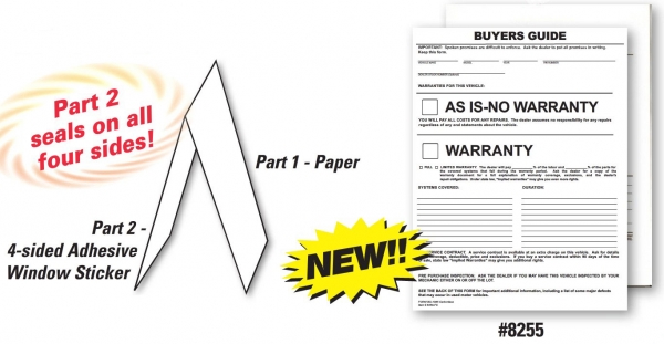 2-Part Pressure Sensitive Buyers Guide - Mfg Warranty/As Is - 4 Side Seals V2017 - Product Image