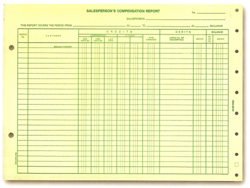 Salesperson's Compensation Report - Form #DSA-231N - Product Image