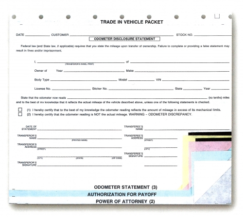 Trade-in Vehicle Combination Form - Form #TIV-6 - Product Image