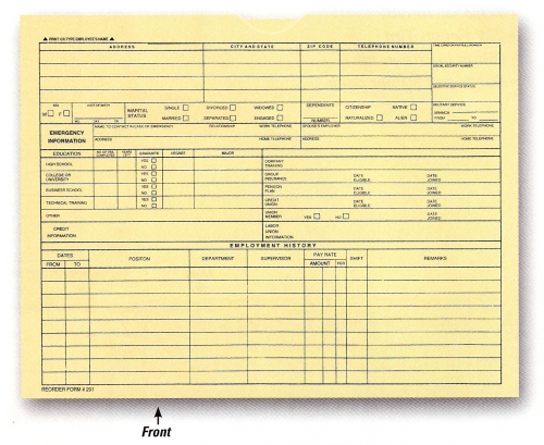 Employee File Jacket - Product Image