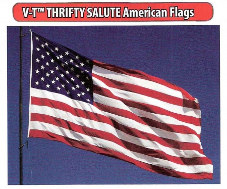 V-T Thrifty Salute American Flag - Printed Polyester- 3ft x 5ft - Product Image