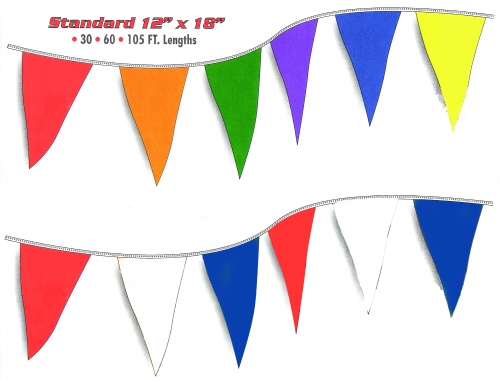 ECONOMY Mass 9" x 12" Standard Duty 4-mil Pennant Strings - Product Image