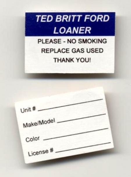 Key Tag Inserts - Custom Imprint - Product Image