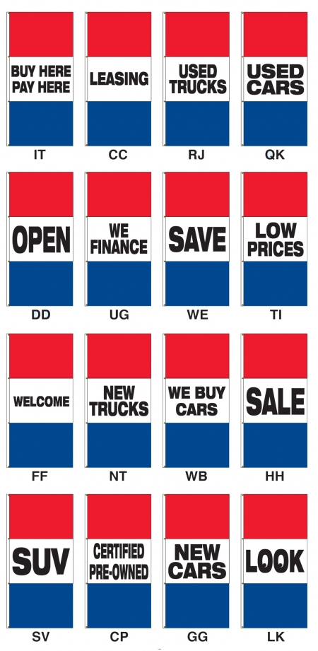 Giant Promotional Message Rotator Drape Flags - 3 1/2 ft x 7 1/2 ft - Product Image