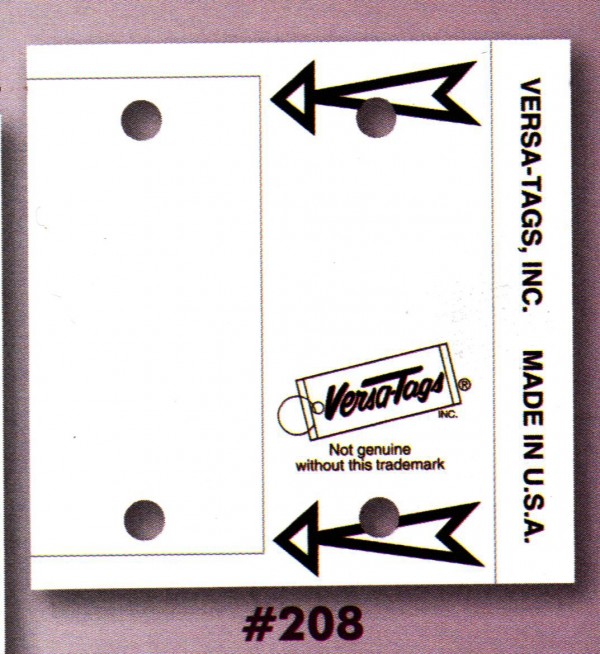 Blank White Versa-Tags , DealerStockRoom shop | Dealer Stock Room.com ...