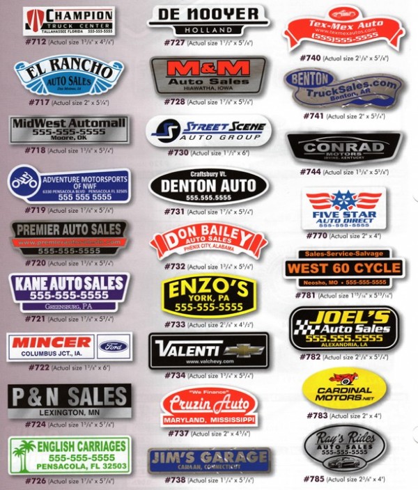Domed DealerCal Decals - Two Print Colors - Product Image