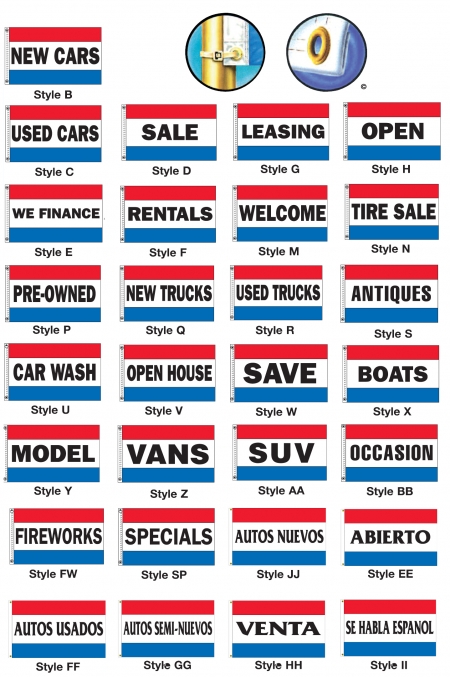Free-Flying Promotional Message Drape Flags - 3 ft x 5 ft - Product Image