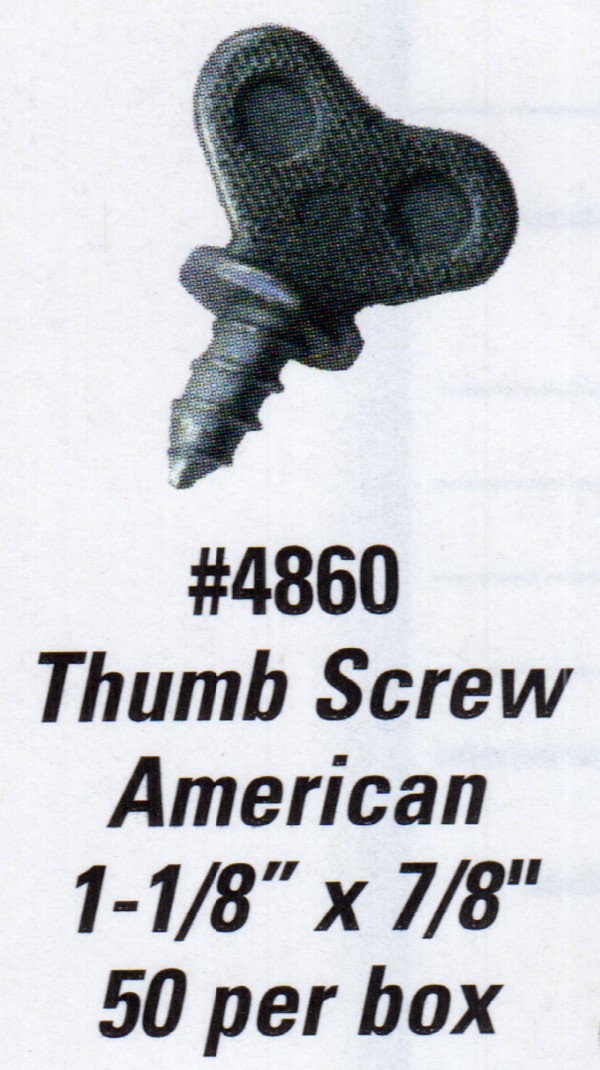 License Plate Screws - Thumb Screw - American - Product Image