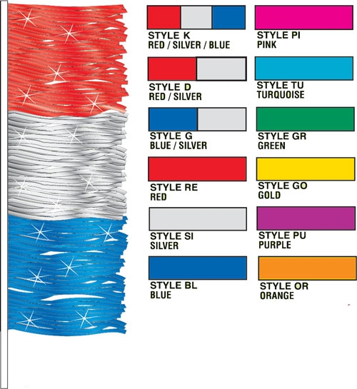 Metallic Fringe Antenna Streamers - Product Image