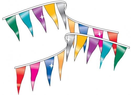 Metallic Rainbow Pennant Strings - Product Image