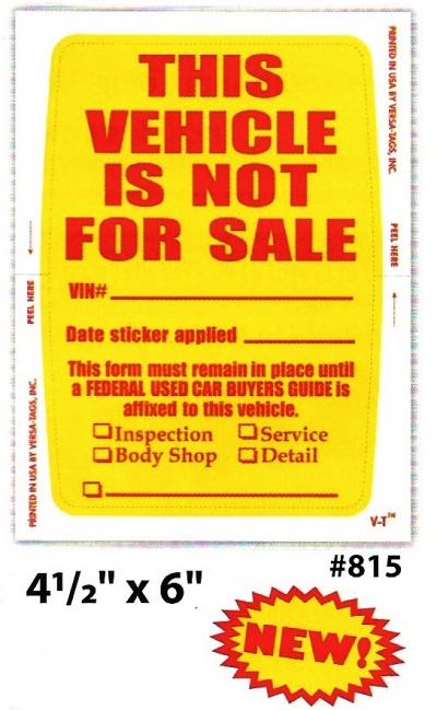 Kleer-Bak Not For Sale Sticker PLUS - Product Image