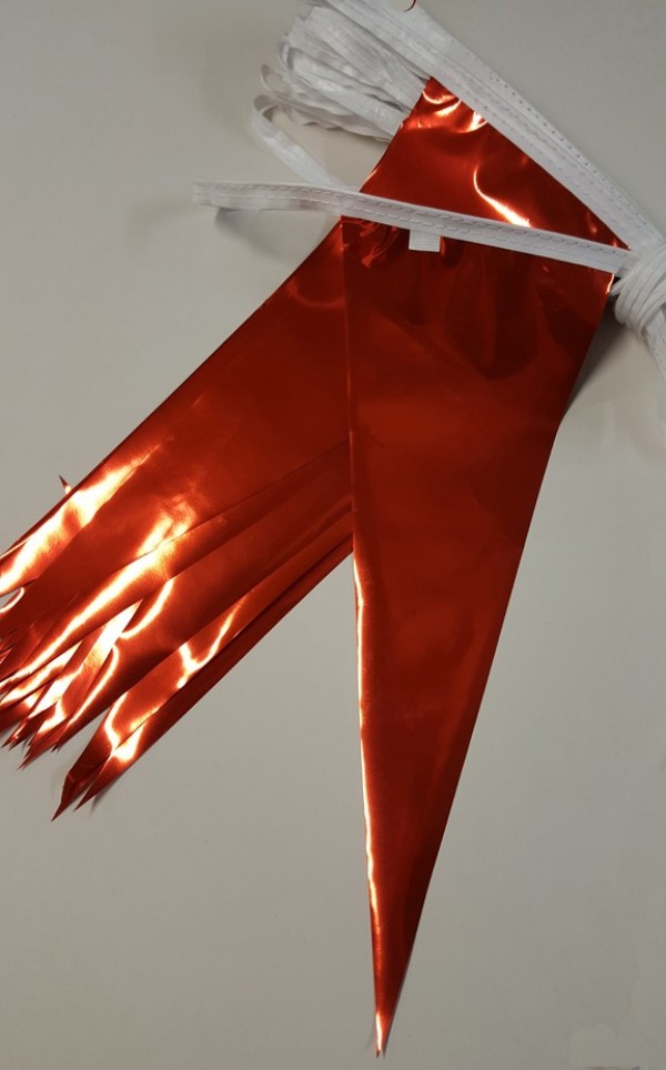 OVERSTOCK SALE - Orange Metallic Rainbow Pennant Strings - Product Image