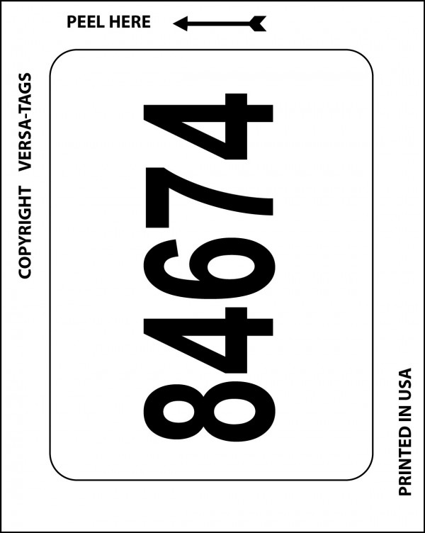 Pre-Numbered Kleer-Bak Plain White Stickers (100/Pack) - Product Image