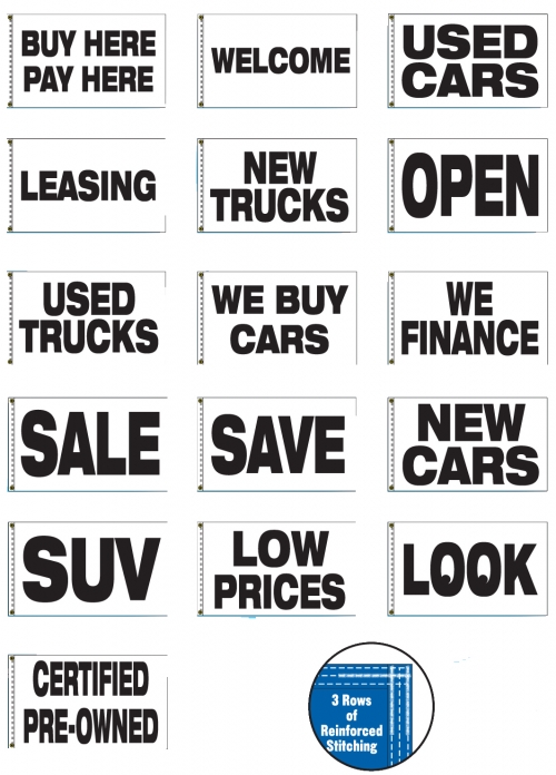 Promotional Message Free-Flying Drape Flags - 2 1/2 ft x 3 1/2 ft - Product Image