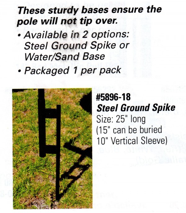 Reusable Balloon Ground Pole Base -- Steel Ground Spike - Product Image