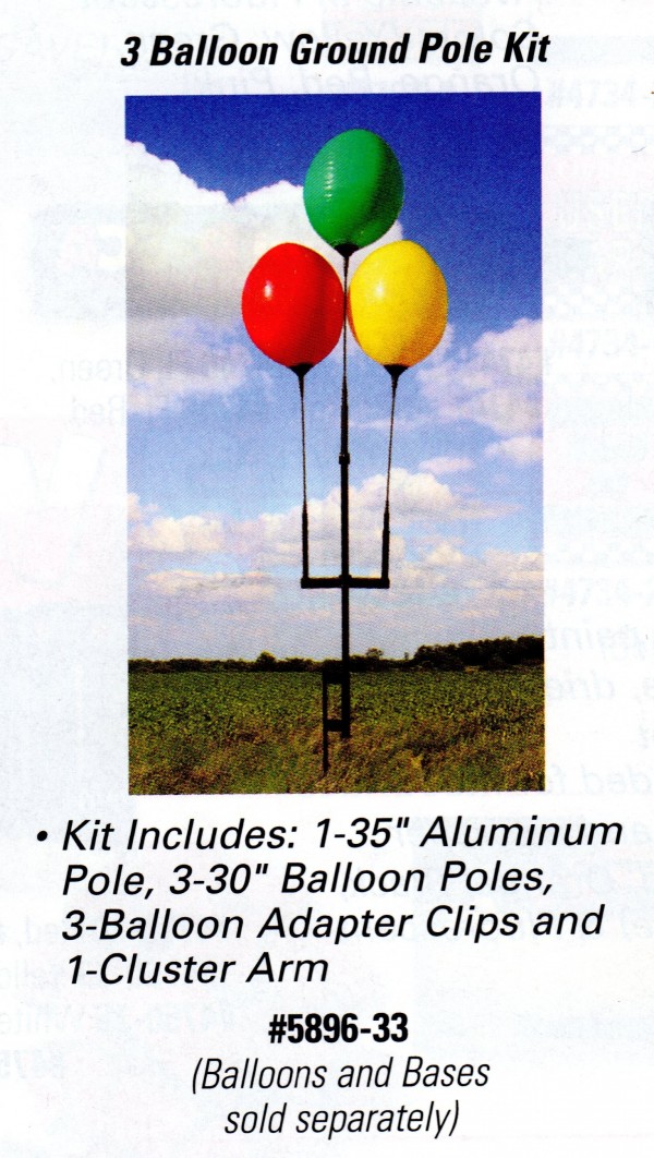 Reusable Balloon Ground Pole Kit for 3 Balloons - Product Image