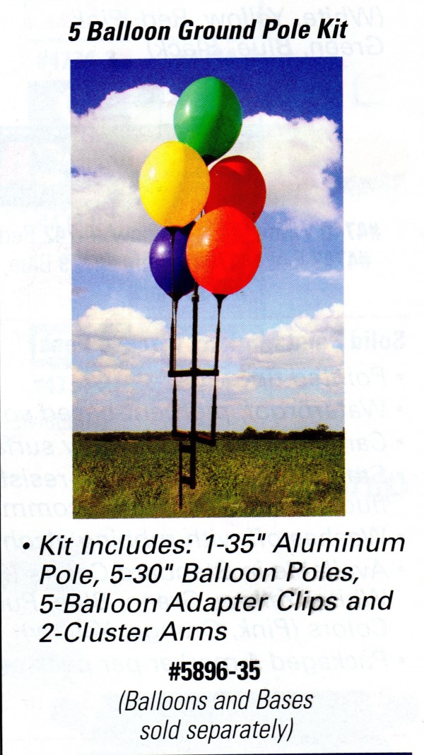 Reusable Balloon Ground Pole Kit for 5 Balloons - Product Image