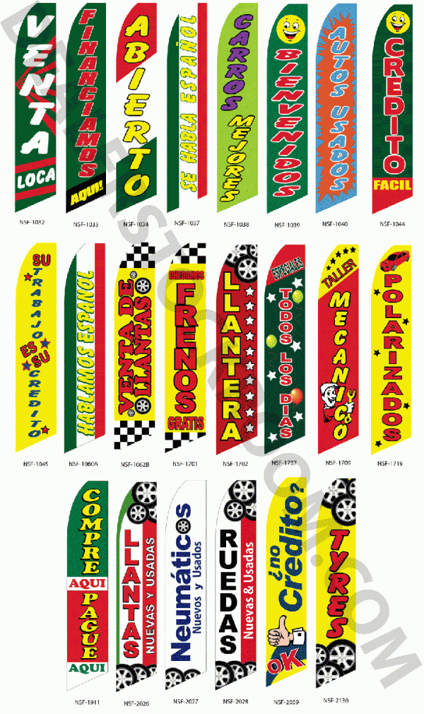 Spanish Language Promo Swooper Flags (Flag Only) - Product Image