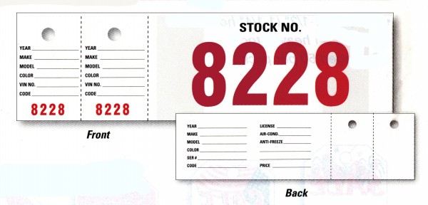 Vehicle Stock Numbers - Product Image