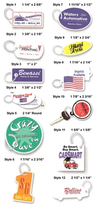 Plastic Key Fobs / Mini-Plate Key Fobs