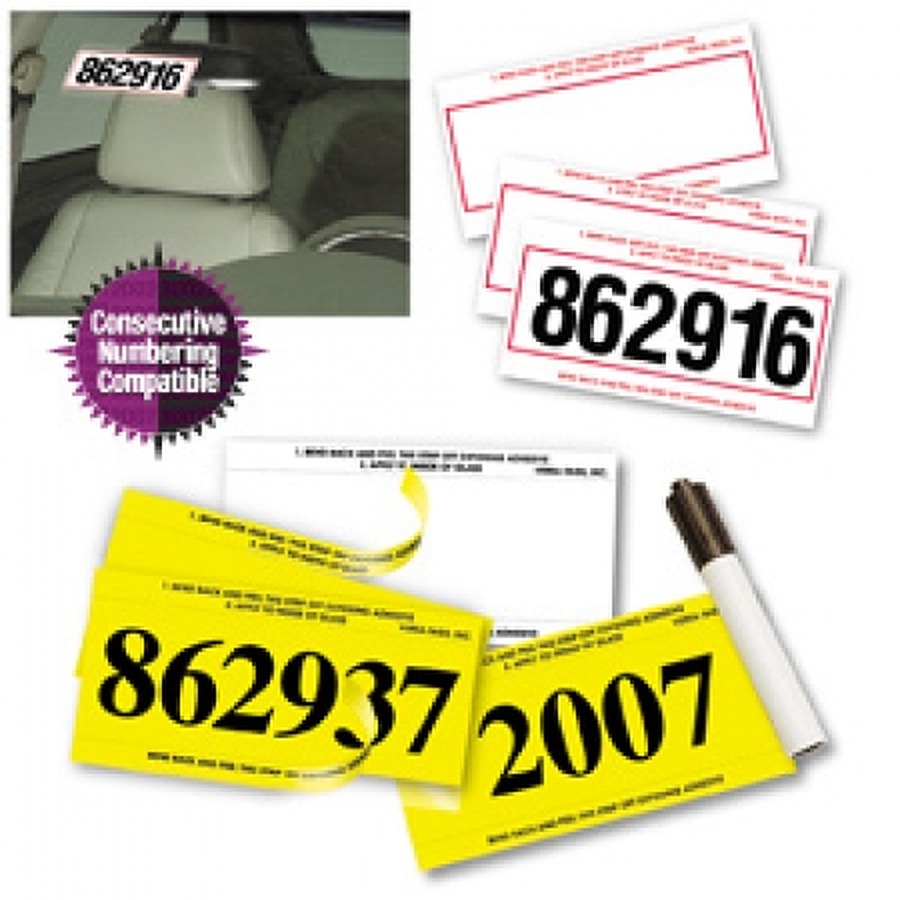 Pre-Numbered Stock Number Mini-Signs (250/Box) - Product Image