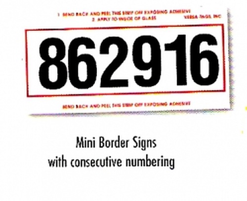 Pre-Numbered Mini-Signs (250/Box)