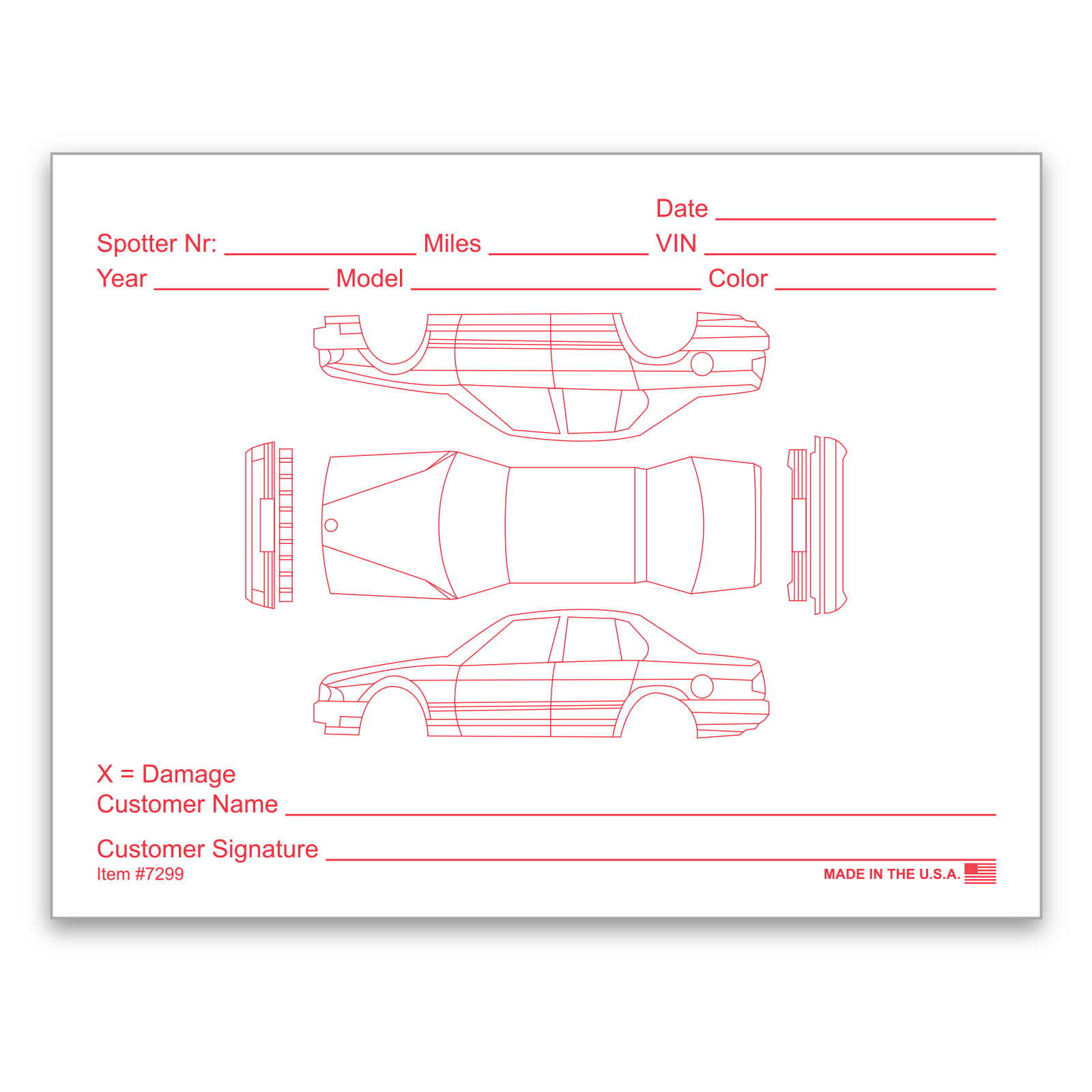 Vehicle Damage Report - Form #Red Alert
