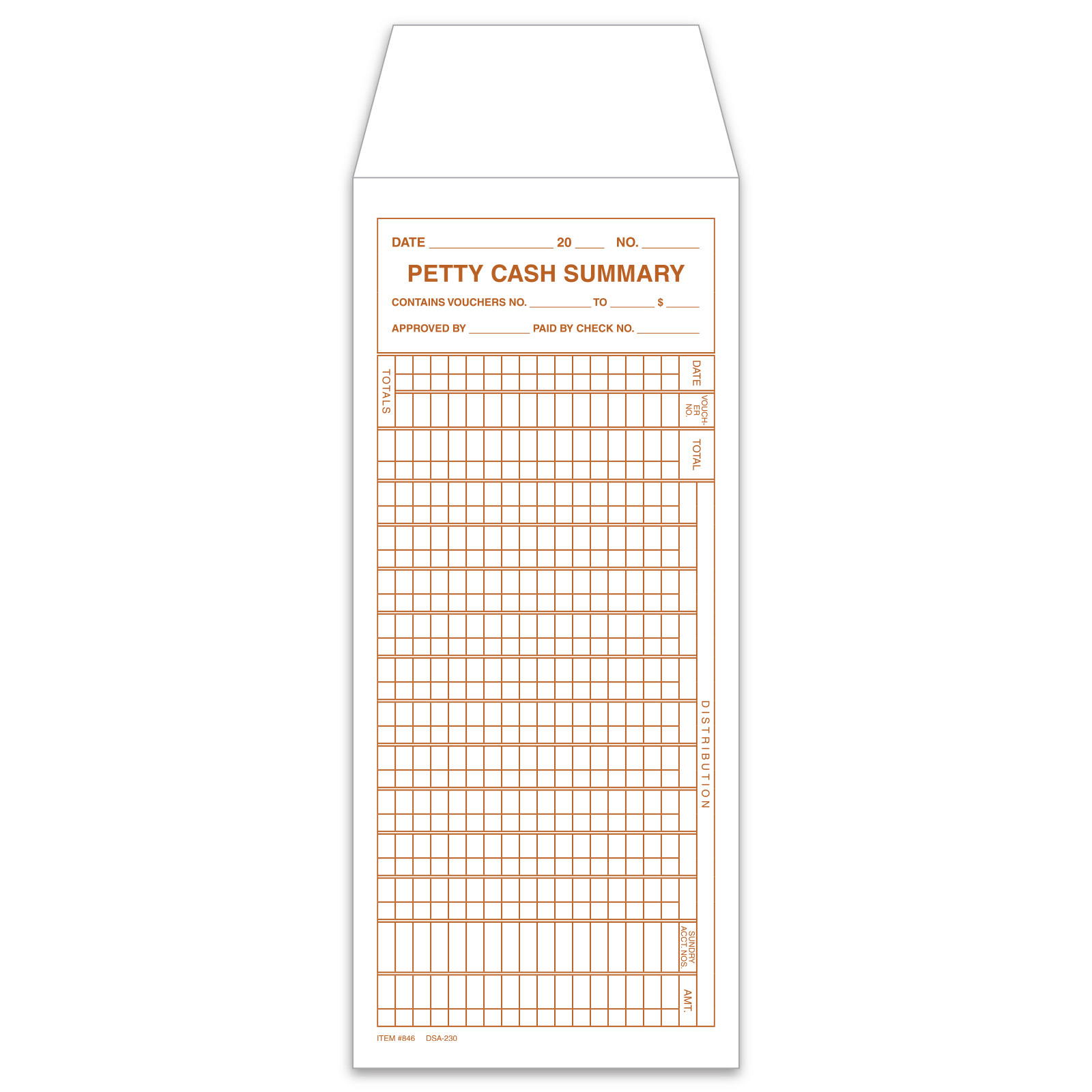 Petty Cash Envelope - Form #DSA-230 - Product Image