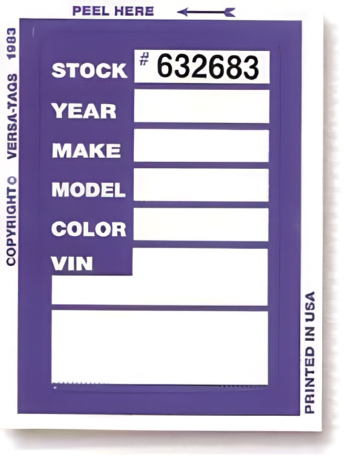 Numbered Kleer-Bak Stock Stickers - Product Image