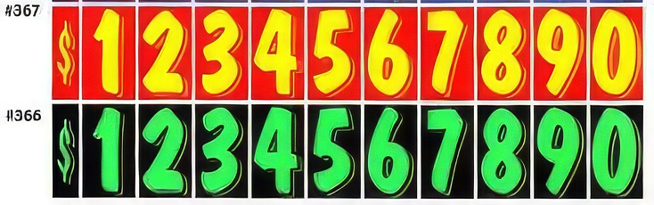 V-T Vinyl Highlights - Windshield Numbers - 11 1/2" - Product Image
