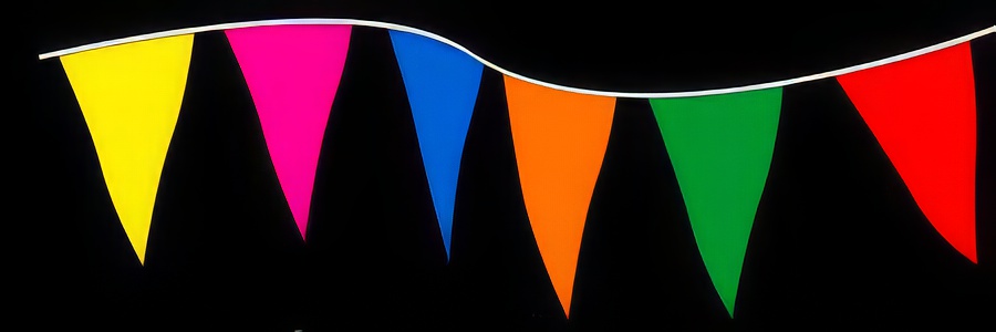 Fluorescent Plasticloth 12" x 18" Standard Pennant Strings