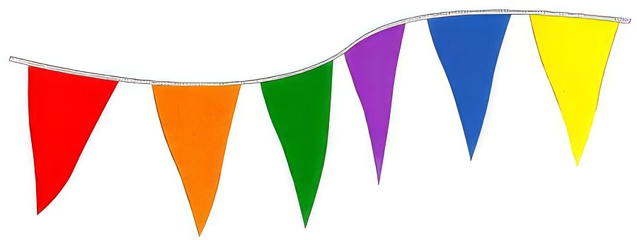 SPECTRUM Standard 12" x 18" Heavy Duty 8-mil Pennant Strings