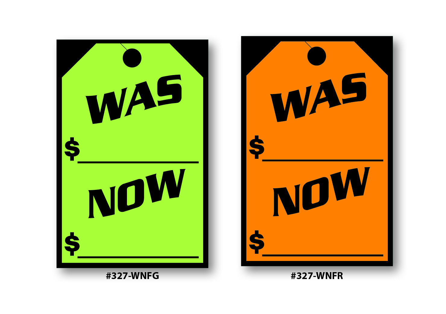 Fluorescent WAS / NOW Stickers - Product Image