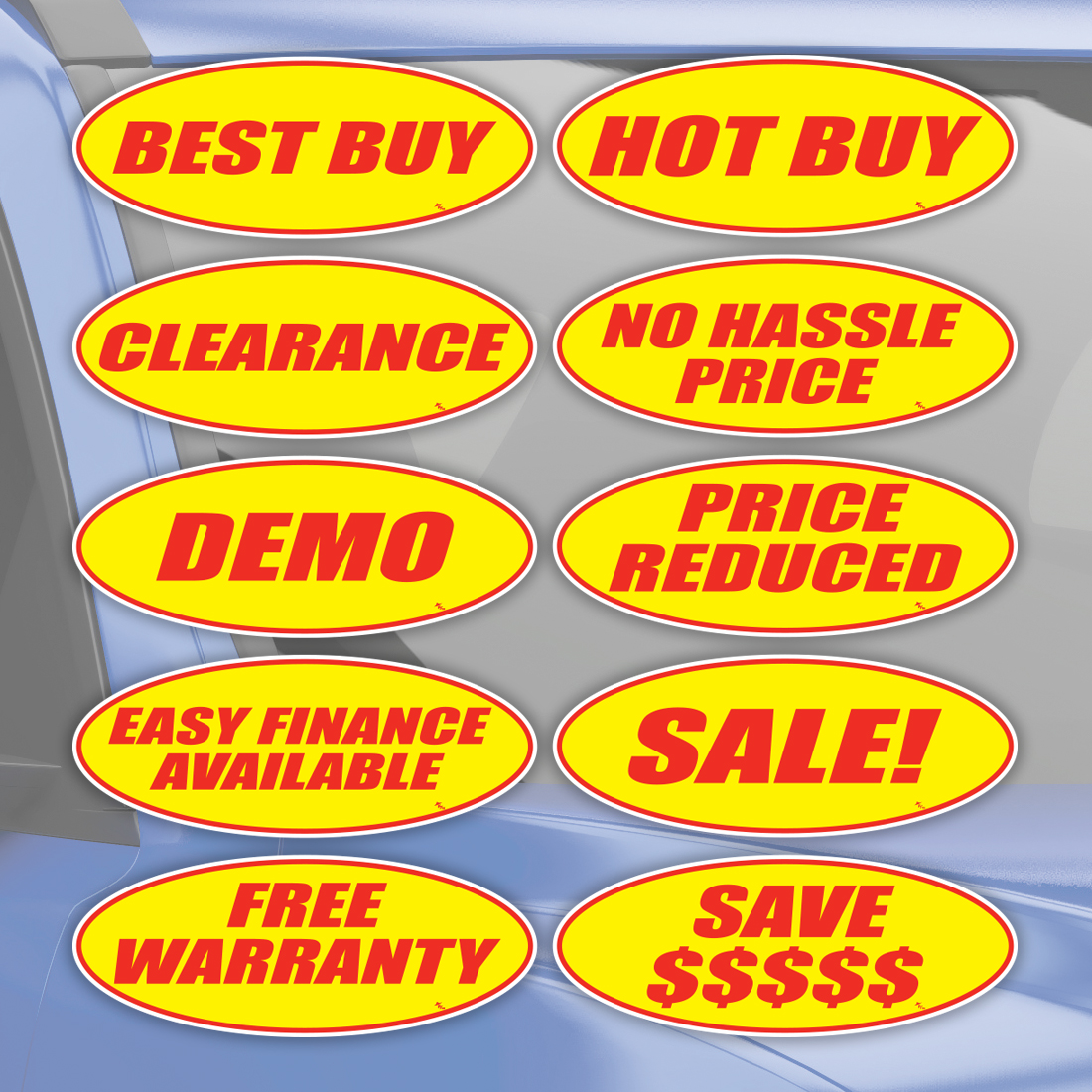 Oval Slogans - 14" x 5 1/2"