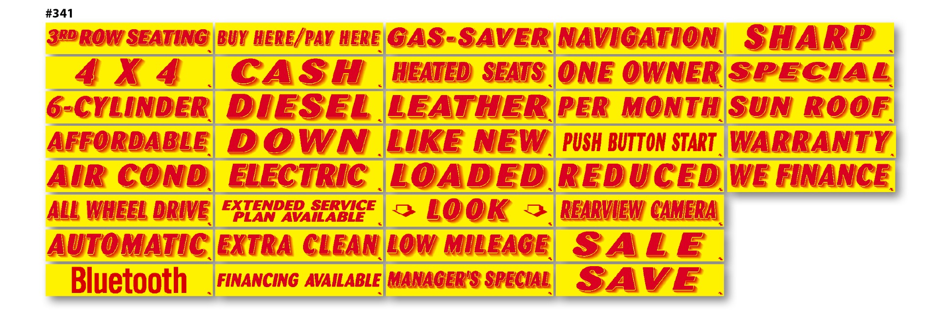 Yellow Windshield Slogans - 12 Per Package - Product Image
