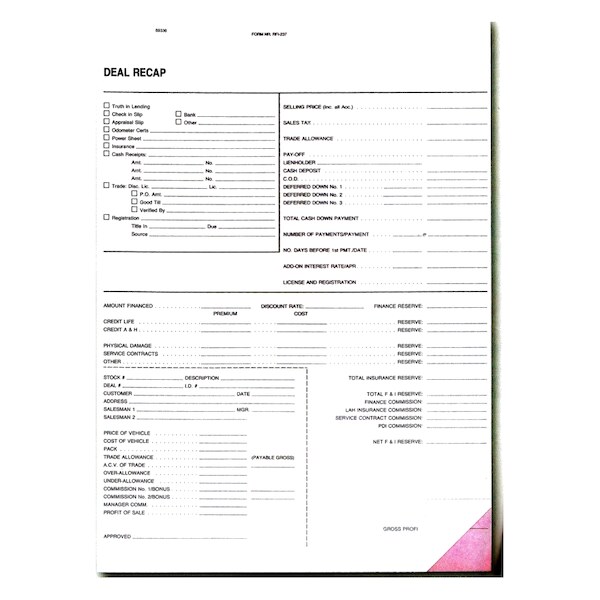 dealership office forms